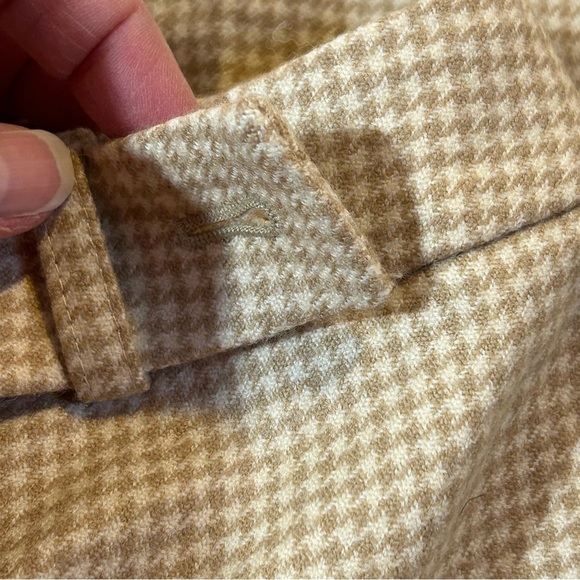 Vintage Talbots Petites Lined Houndstooth Plaid Wool & Cashmere Trousers Tan 10P - Picture 10 of 13